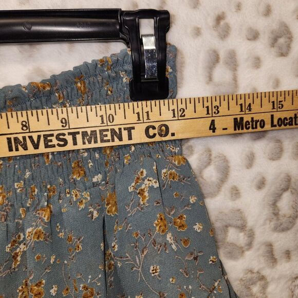 Altar'd State Floral Asymmetrical Tiered Mini Skirt Smocked Waist Med Feminine - Picture 3 of 7